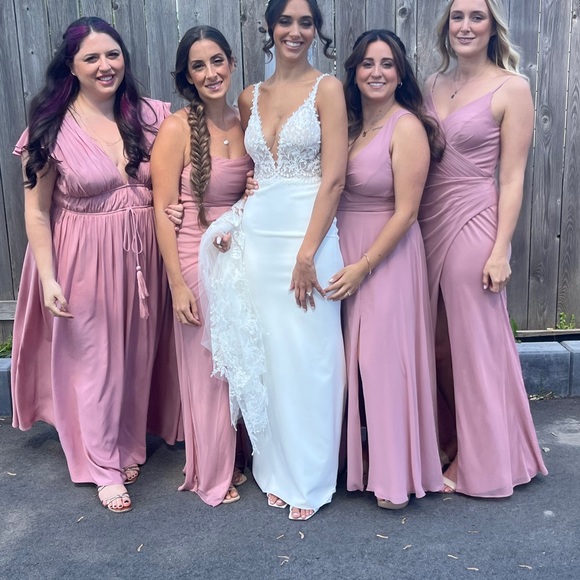 Azazie Kalea bridesmaid dress in dusty rose / pink - Picture 5 of 8